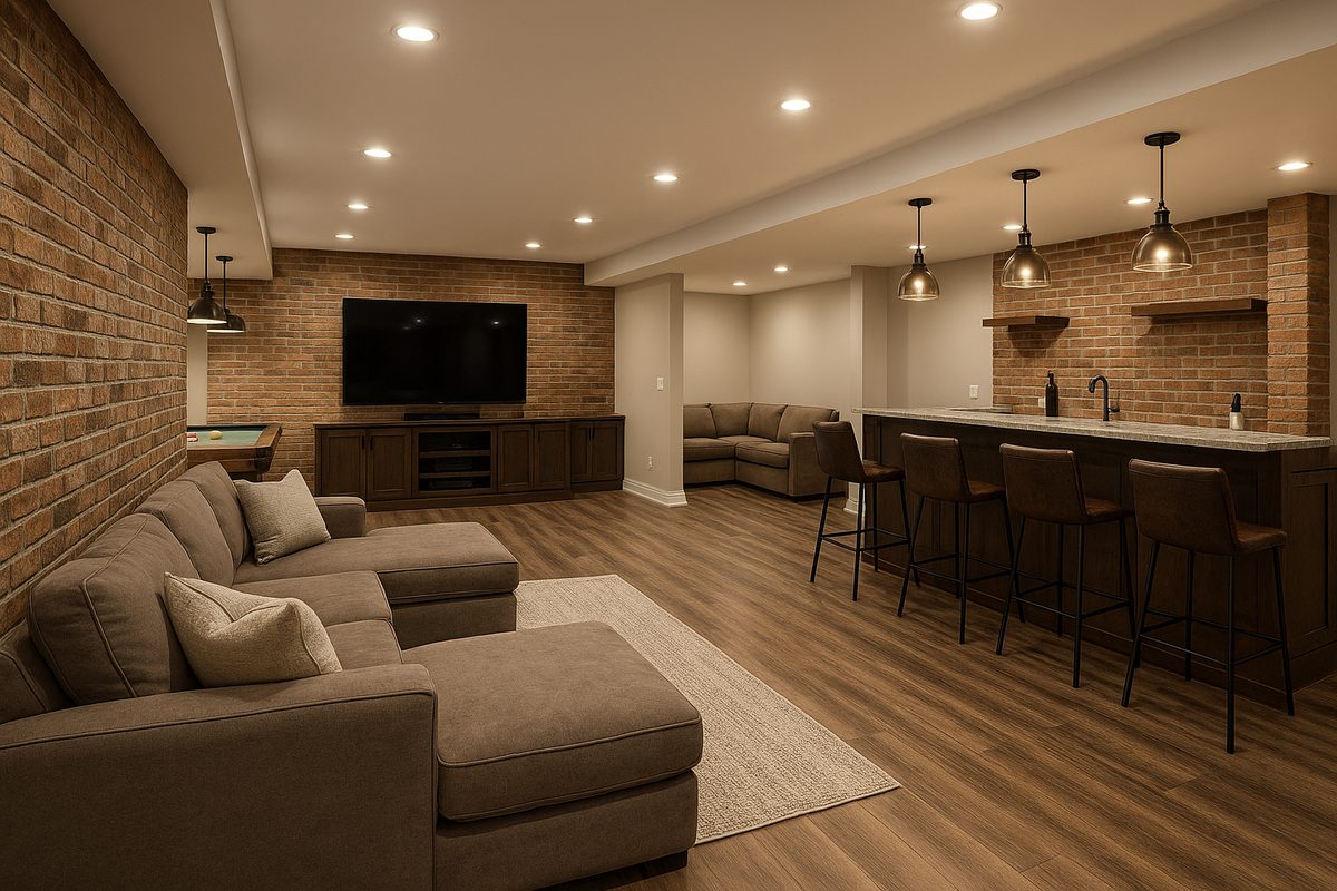 Finished Basement Bar and Lounge – Leonardtown, MD | Davis Construction
