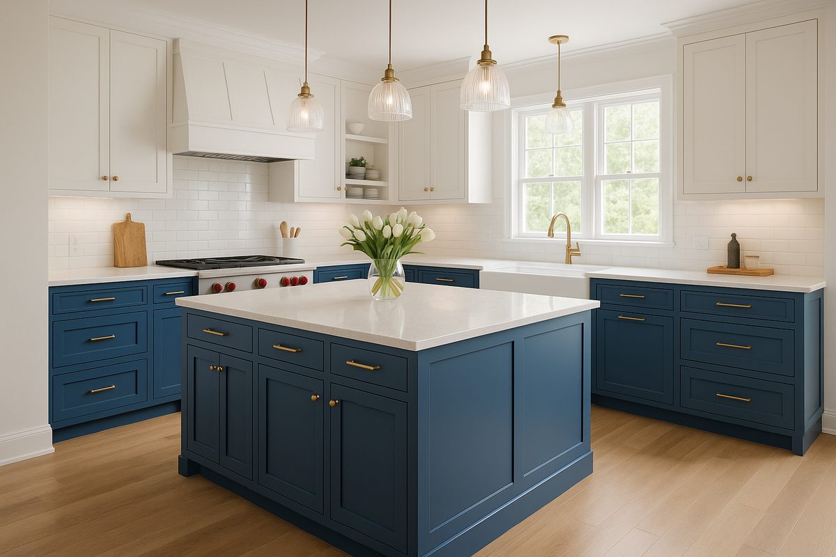 Navy Blue Kitchen Renovation – California, MD | Davis Construction